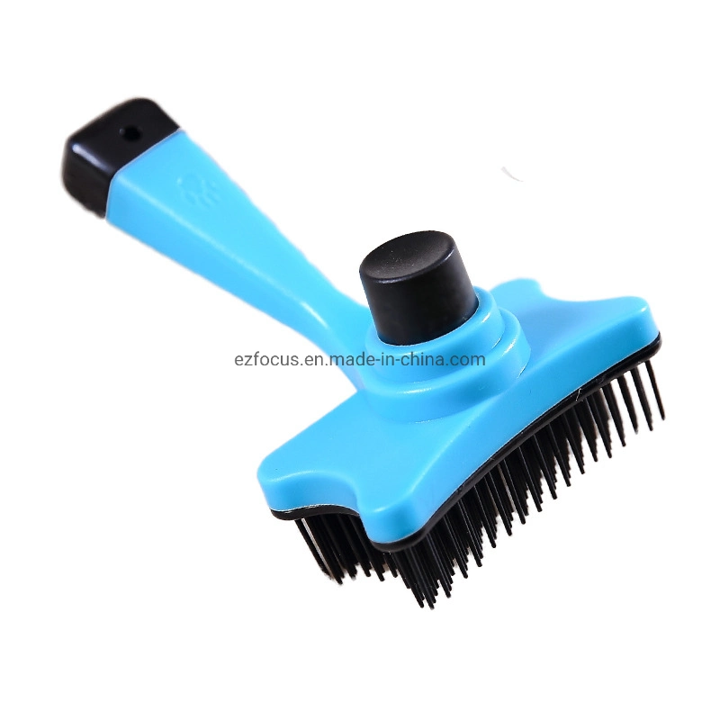 Pet Portable Hair Comb for Dogs Pet Cat Fur Hair Grooming Cat Comb Dog Hair Shedding Hair Tool Brush with Self Cleaning Button Wbb12636