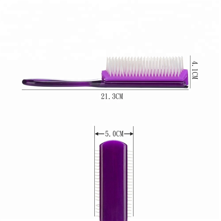 Professional Amazon Hot Sale Denman Nylon Pin Salon 9 Rows Detangling Hair Brush