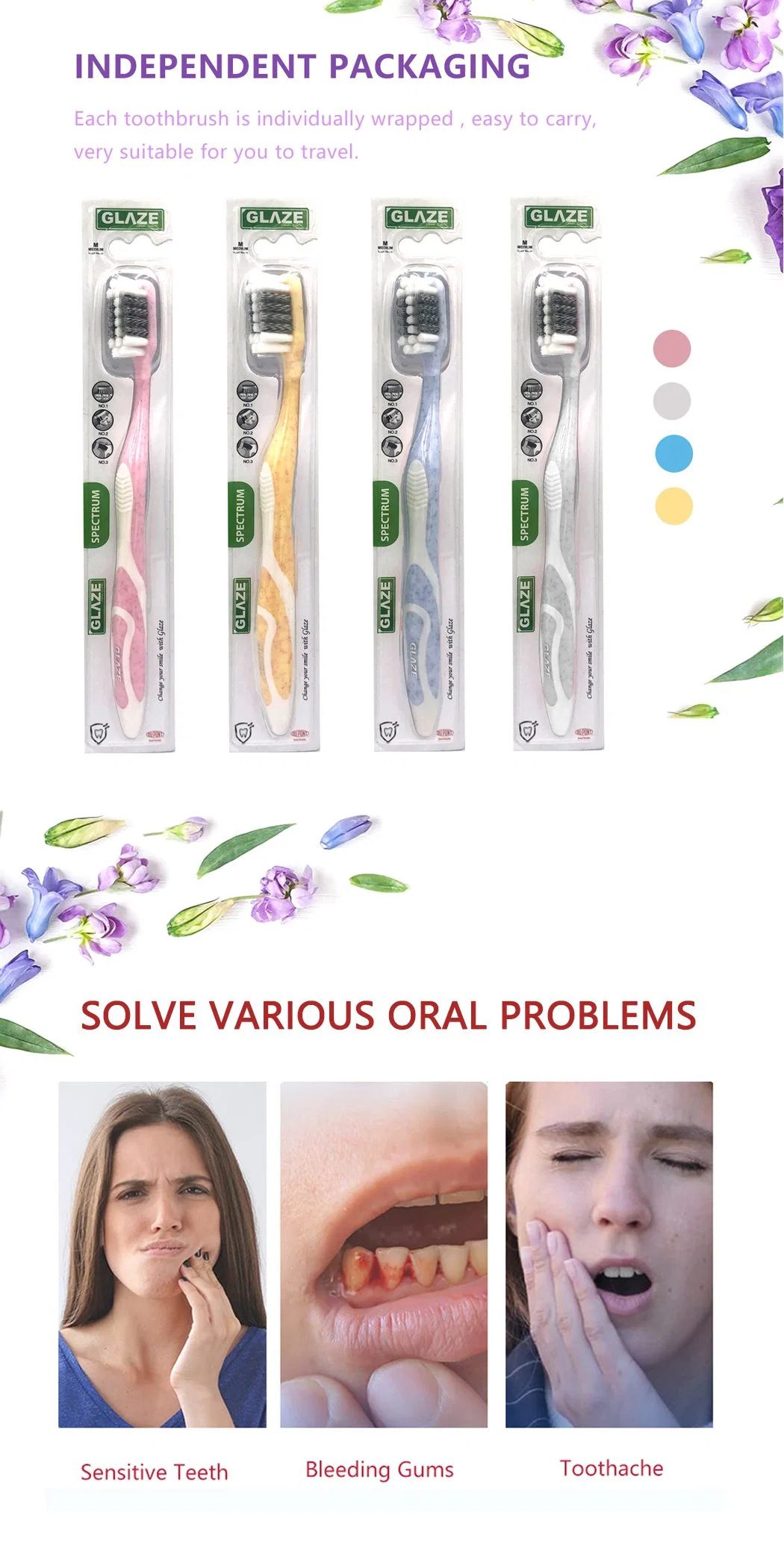 High Quality Soft Spiral Bristles Teeth Whitening Adult Manual Toothbrush