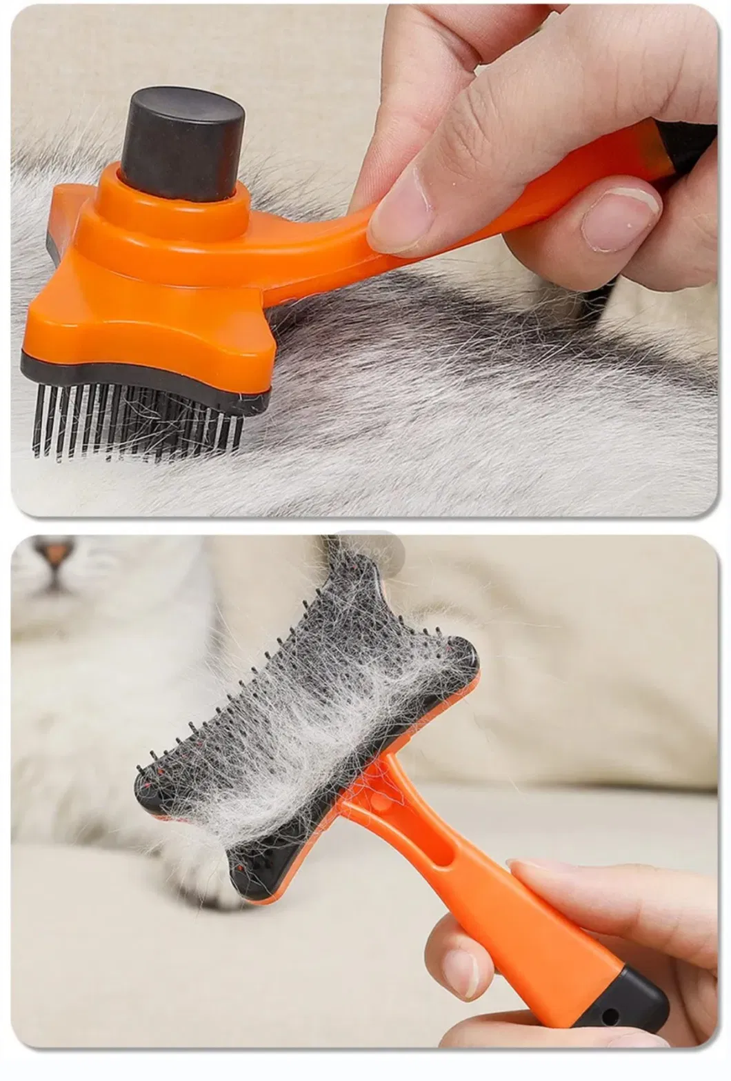 New Design ABS Plastic Pet Deshedding Brush Cat Dog Bath Tool Brush Grooming Brush