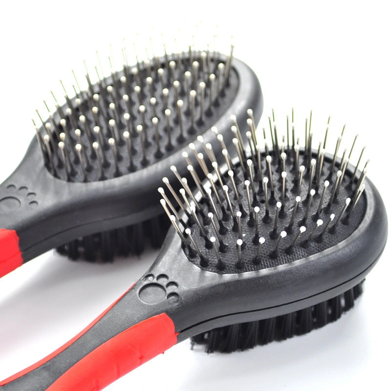 High Quality Durable Stainless Double Sided Clean Grooming Tools Pet Dog Cat Bristle Pin Brush