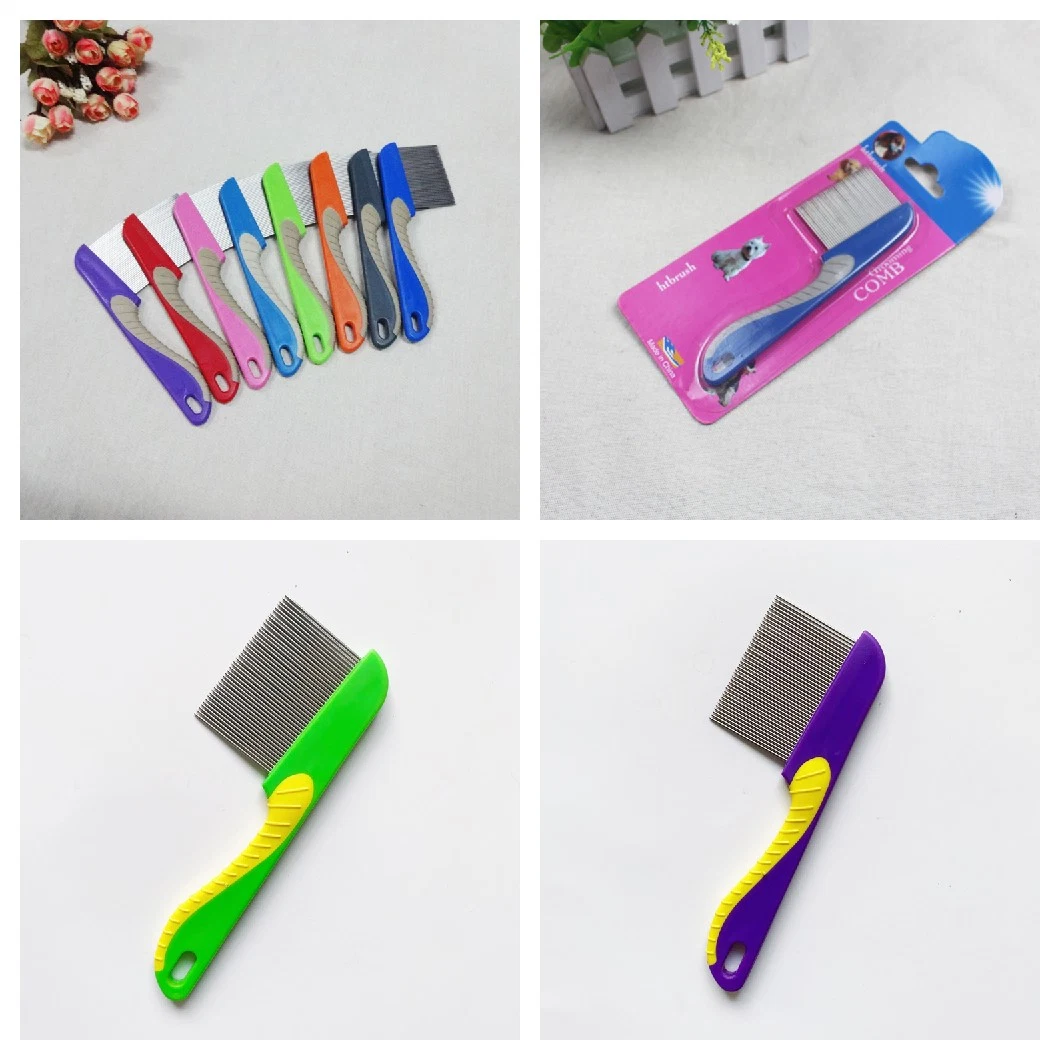 Pet Tear Stain Remover Dog Cat Stainless Steel Hair Grooming Plastic Lice Flea Hair Cleaner Comb
