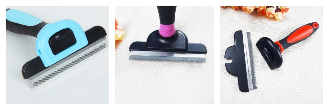 Wholesale Customized Pet Hair Removal Comb Dog Fur Dematting Trimmer Cat Deshedding Brush Grooming Tool