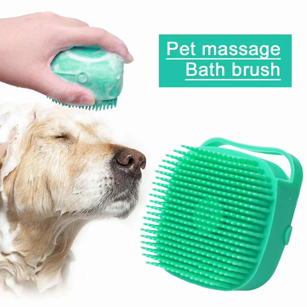 Portable Shower Massage Silicone Rubber Dog Brush, Cleaning Washing Pet Bathing Tool Dog Bath