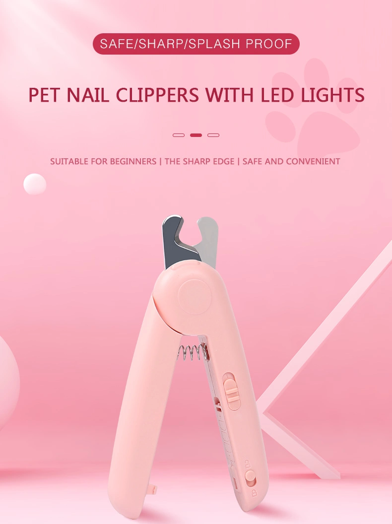 LED Light Anti-Blood Position Grooming Claw Nail Clippers Scissors Manicure Sharpener for Pet