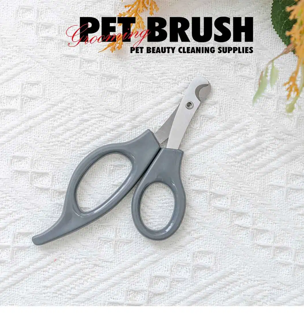 Rena Pet New Design Comfortable Durable Grooming Soft TPR ABS Metal Grey and Brown Pet Scissor