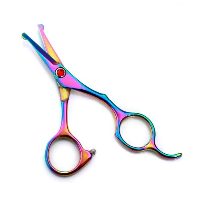 Pet Trimming Colorful Mixed Batch Round Head Stainless Steel Grooming Scissors