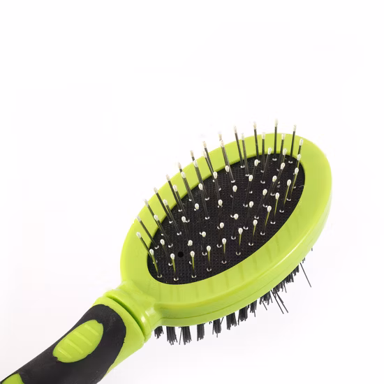 Dog Bath Brush Pet Cat Hair Removal Brush Double Sided Deshedding Comb Brush Pet Fur Knot Cutter Dog Grooming Shedding Tools