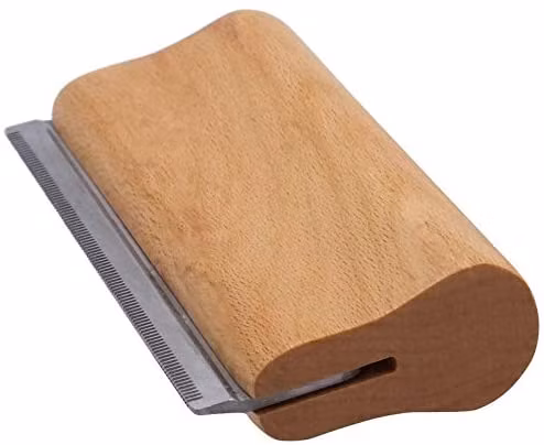 Bamboo Pet Wooden Groomer Groom Brush, Deshedding Grooming Tool